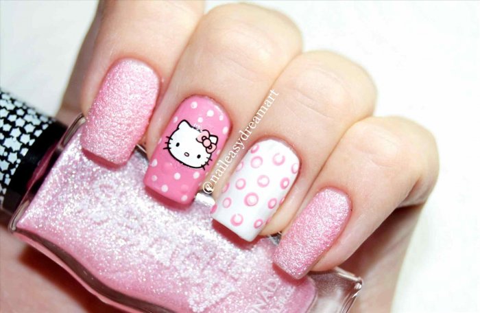 Маникюр hello kitty (30 фото)