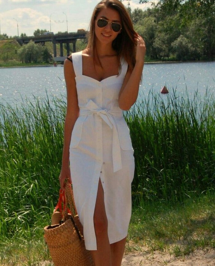 Белый летний сарафан