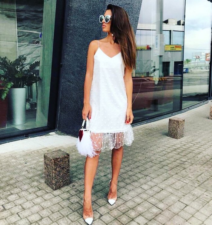 Белое кружевное длинное платье летнее