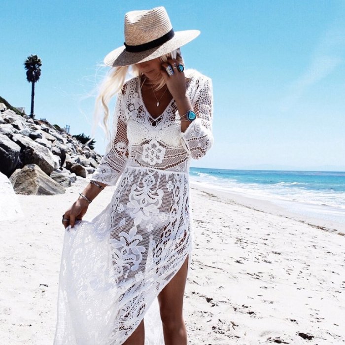 Белое летнее платье