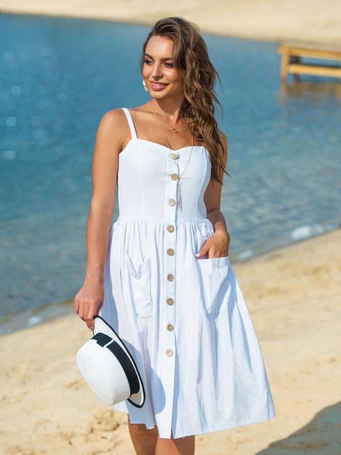 Белый летний сарафан