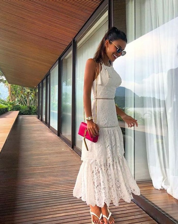 Женское белое летнее платье