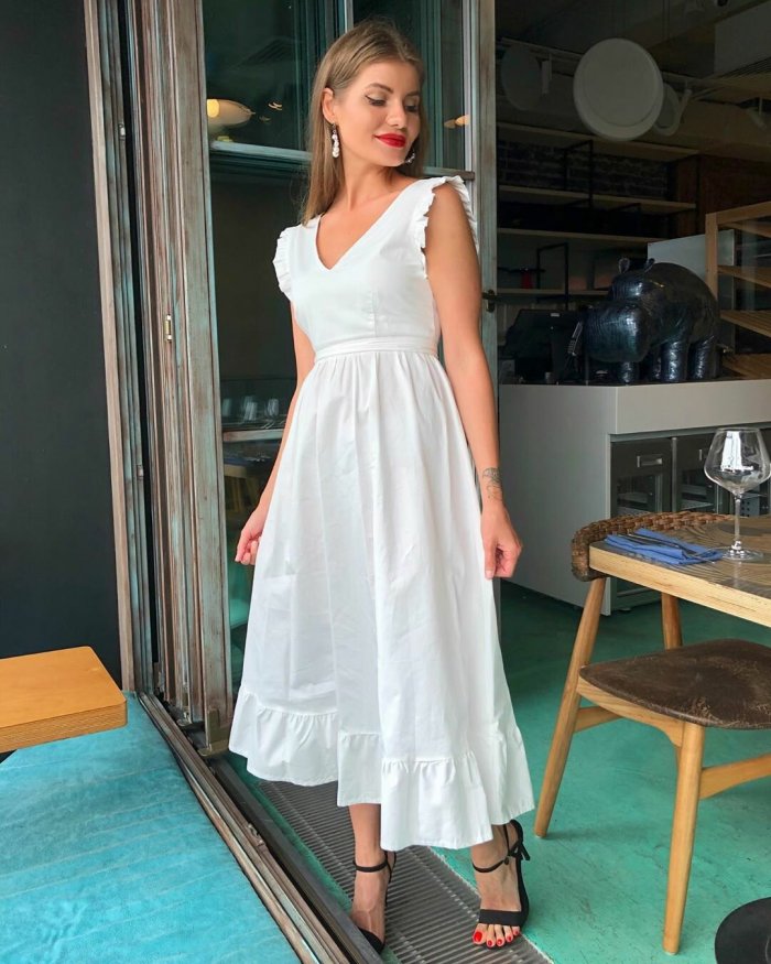 Белый летний сарафан