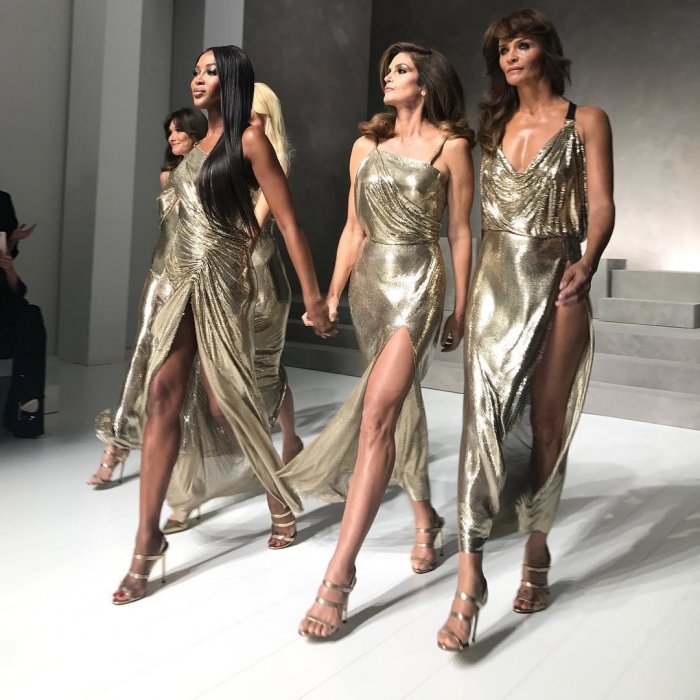 Показ Версаче Наоми Кэмпбелл Синди Кроуфорд