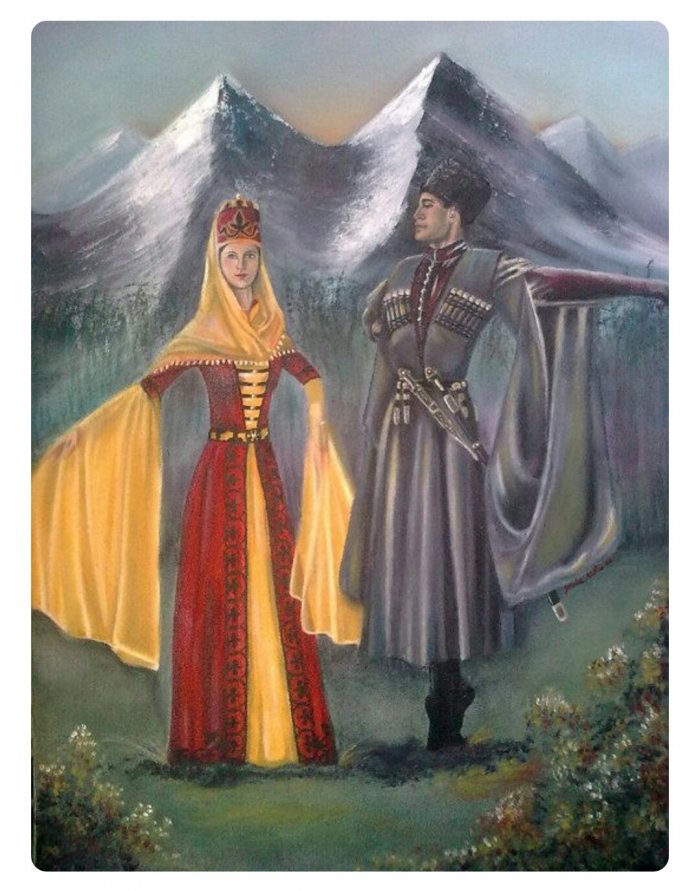 Черкес и черкешенка арт