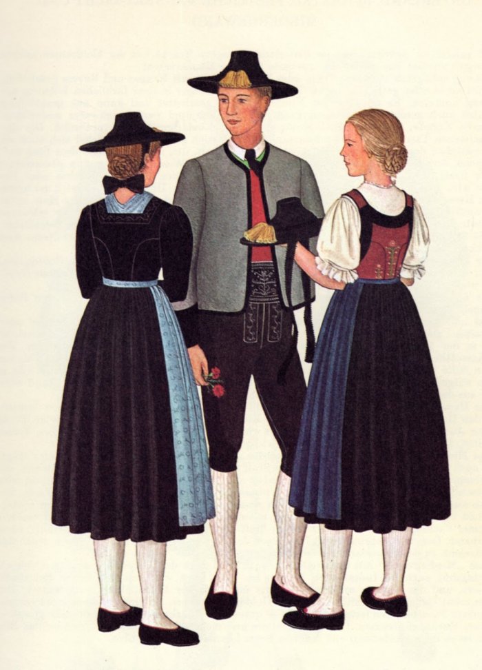 Австрийские марки национальные костюмы