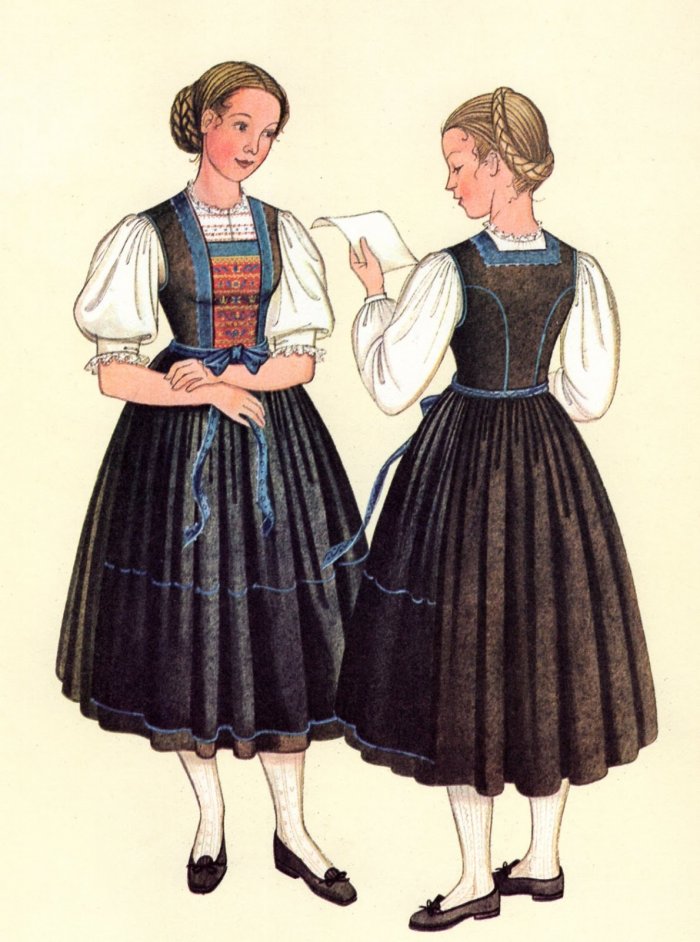 Австрийский национальный костюм рисунок