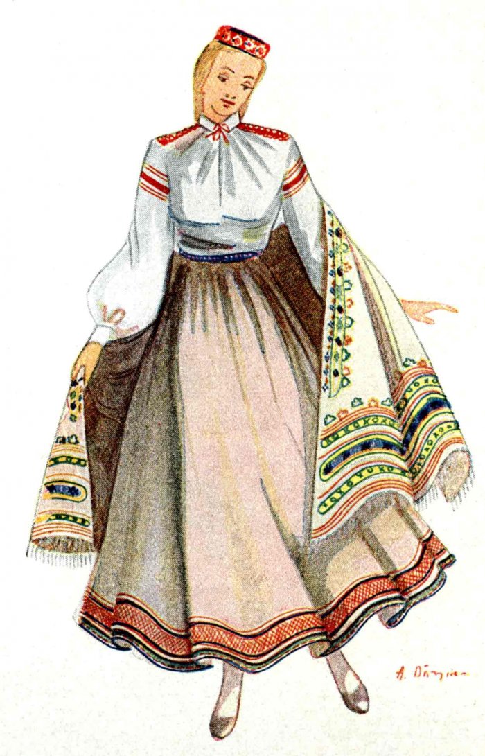 Латышка в национальном костюме