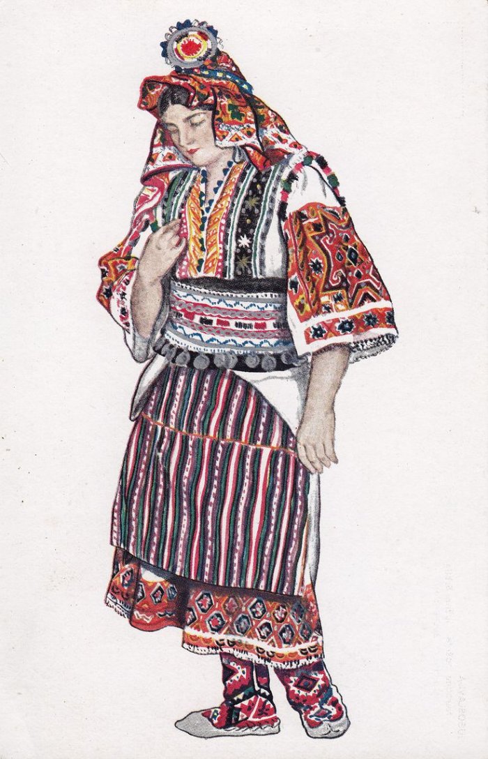 Сербские девушки в национальных костюмах