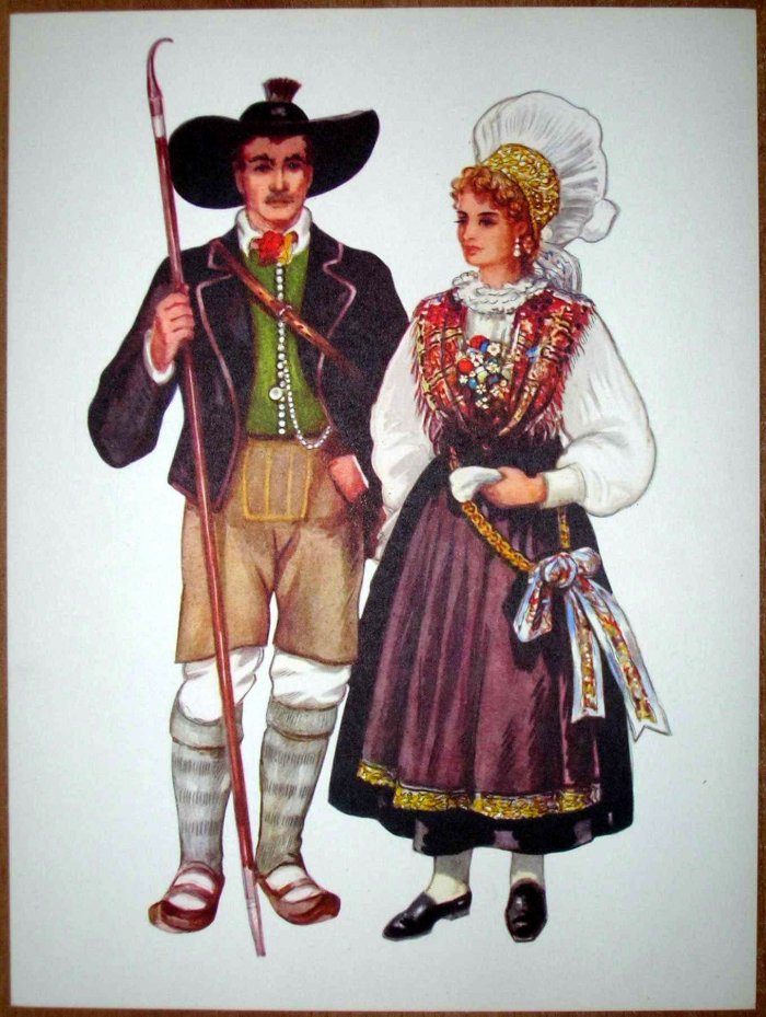 Словенский национальный костюм рисунок