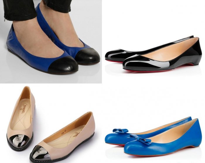 Балетки женские с закругленным носом