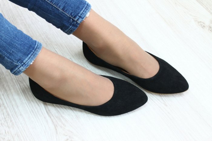 Балетки женские черные