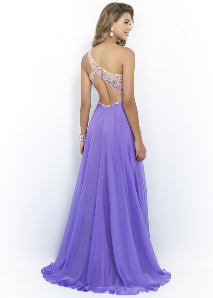 Голубое платье с открытой спиной 2020 на новый год