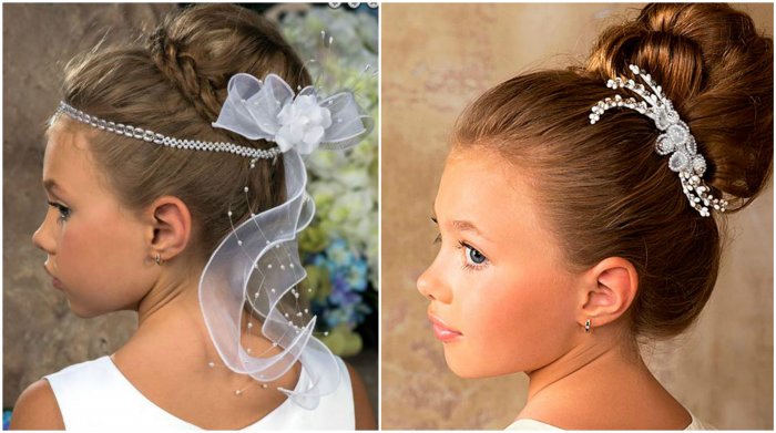 Прическа на выпускной в детский сад на средние волосы