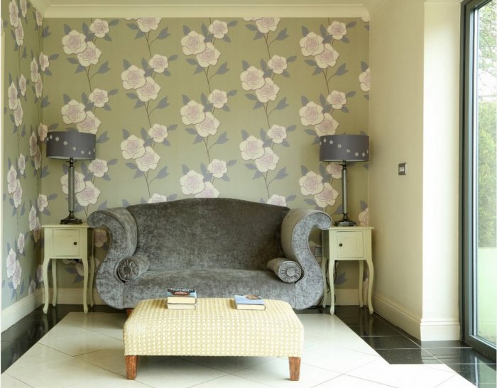 Сочетание обоев в комнате