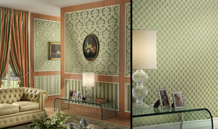 Поклейка обоев в рамках