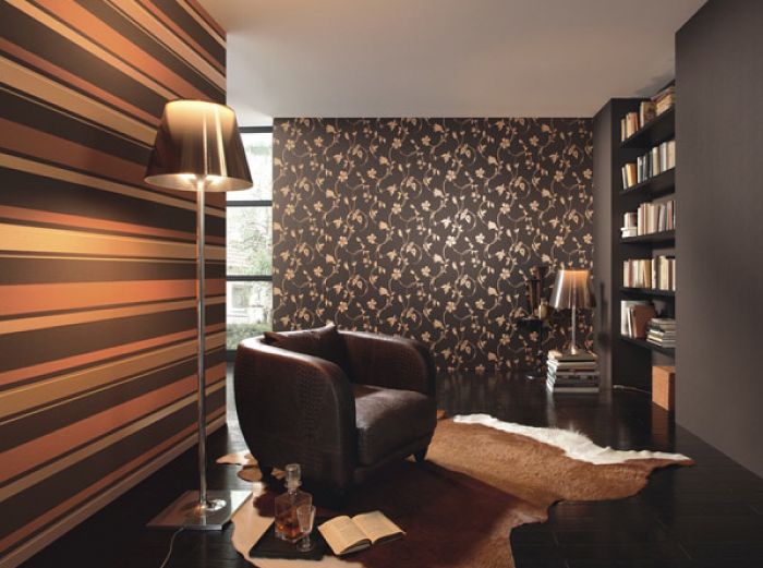Интерьер комнат поклейка обоев
