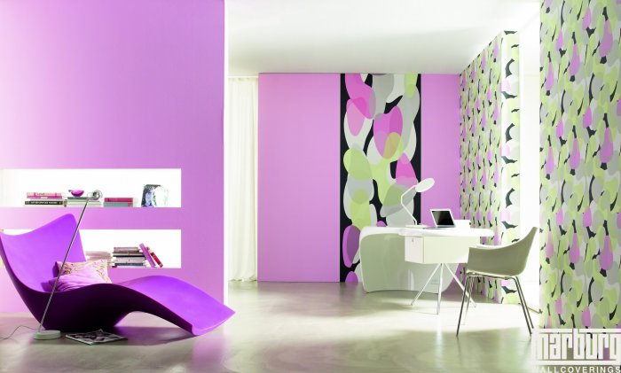 Трехцветные обои для стен