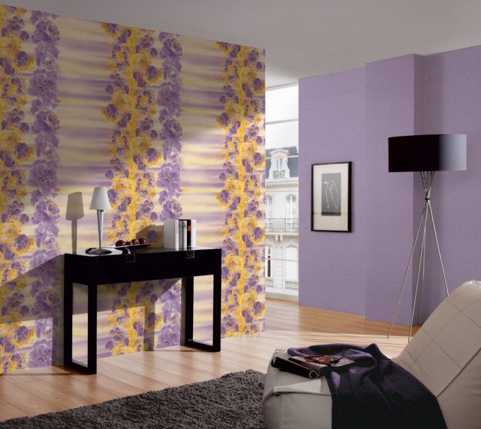 Сочетание обоев в комнате