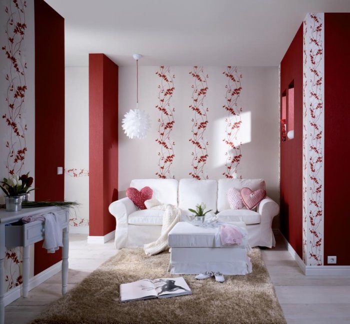 Варианты наклейки обоев