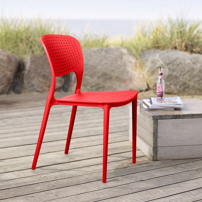 Стулья пластиковые голубые в интерьере