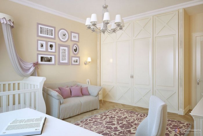 Шкаф в комнату девочки современная классика