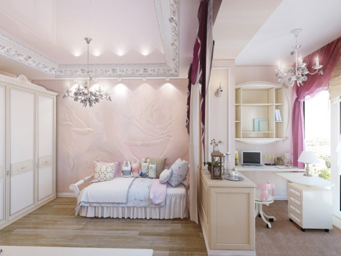 Комната для девочки в светлых тонах