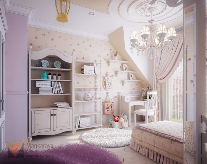 Спальня для девочки в классическом стиле