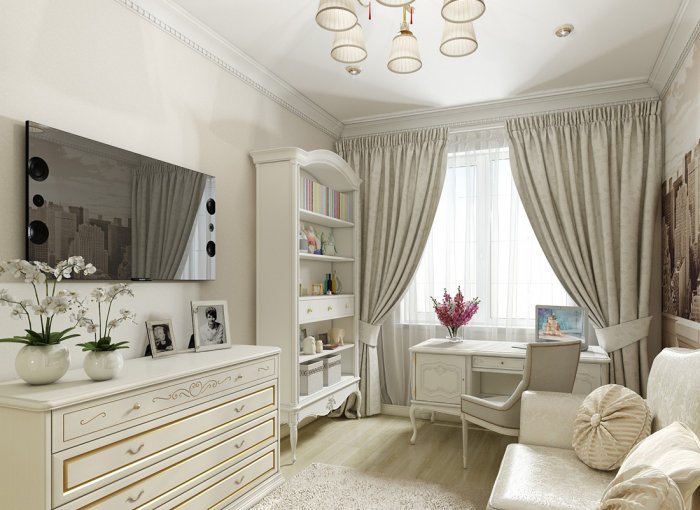 Интерьер детской для девочки классика