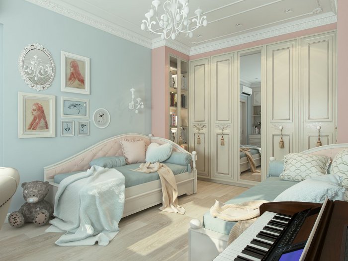 Спальня для двух девочек в классическом стиле