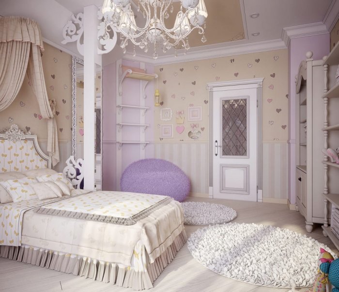 Спальня для девочки подростка в классическом стиле