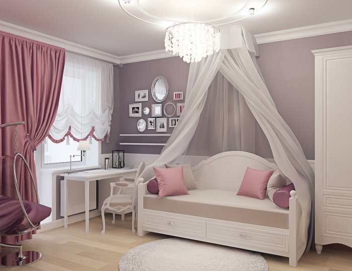 Детская комната для девочки в классическом стиле