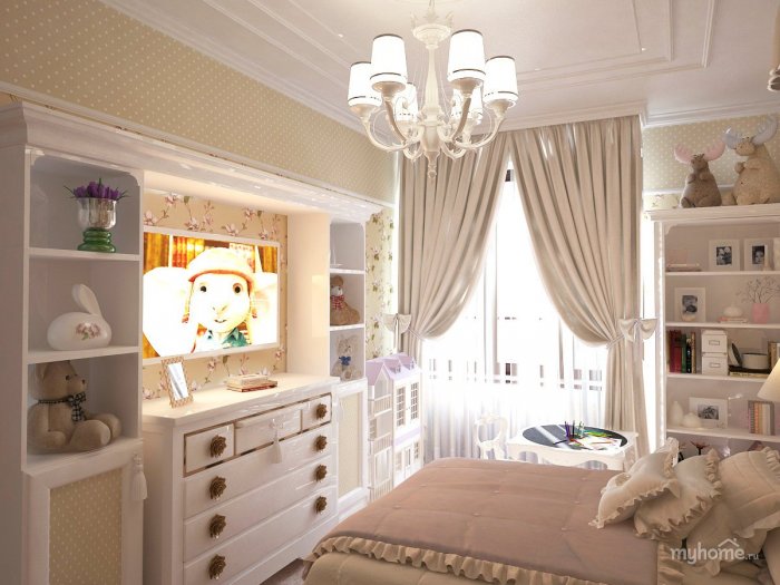 Комната для девочки в светлых тонах