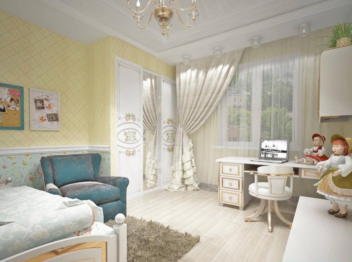 Детская спальня в светлых тонах