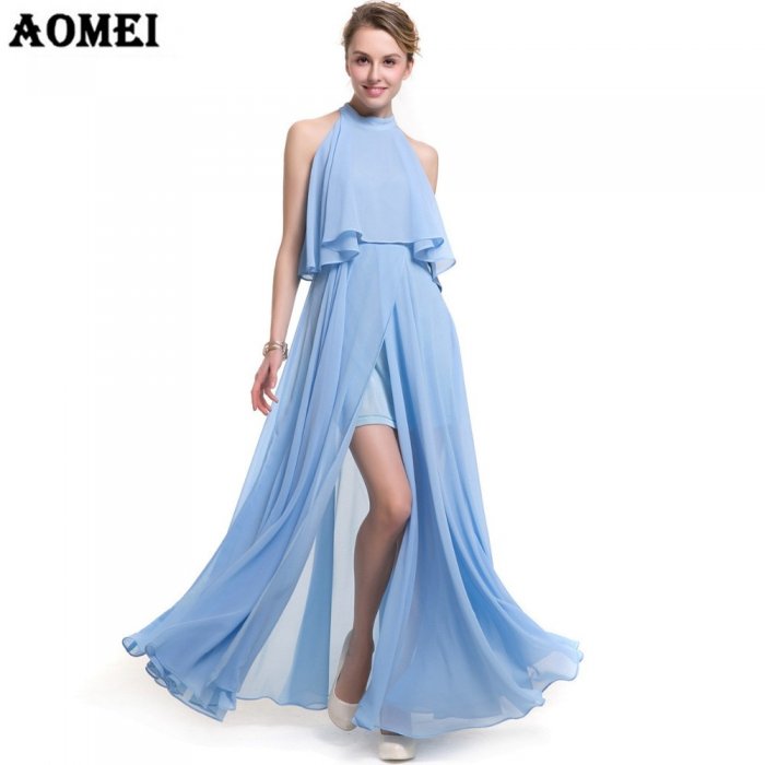 Длинное шифоновое платье