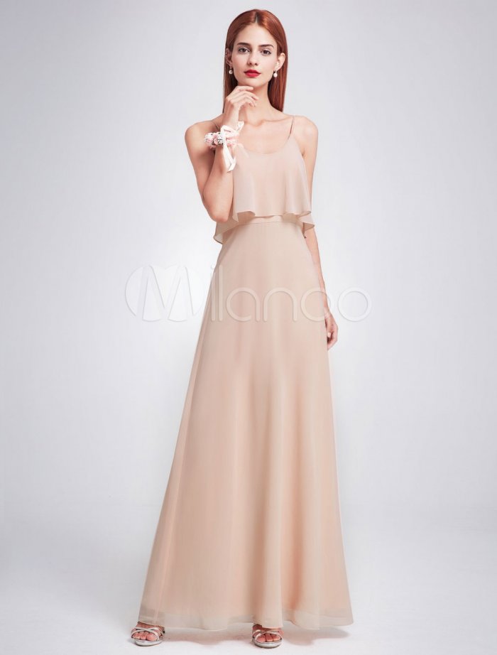 Длинное шифоновое платье