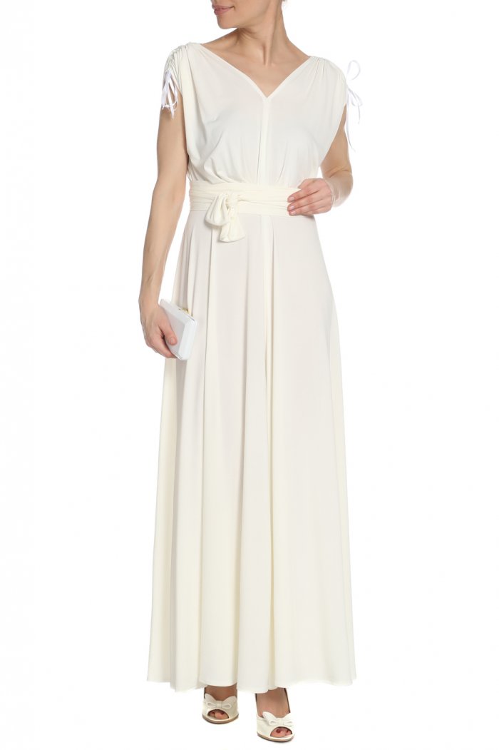 Греческое платье персиковое