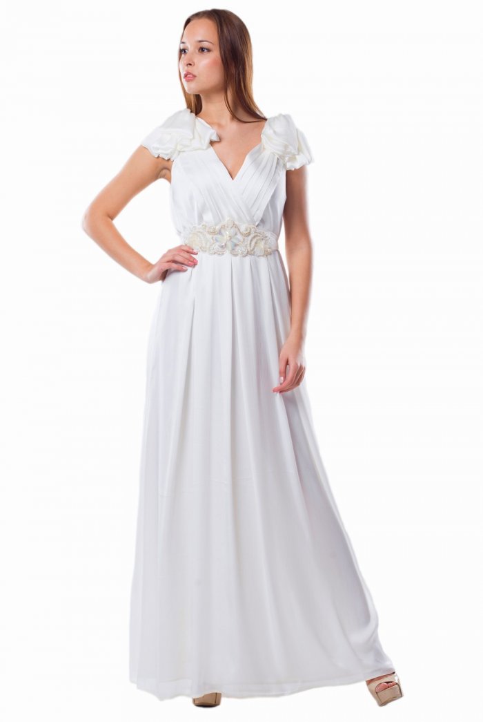 Желтое платье в греческом стиле