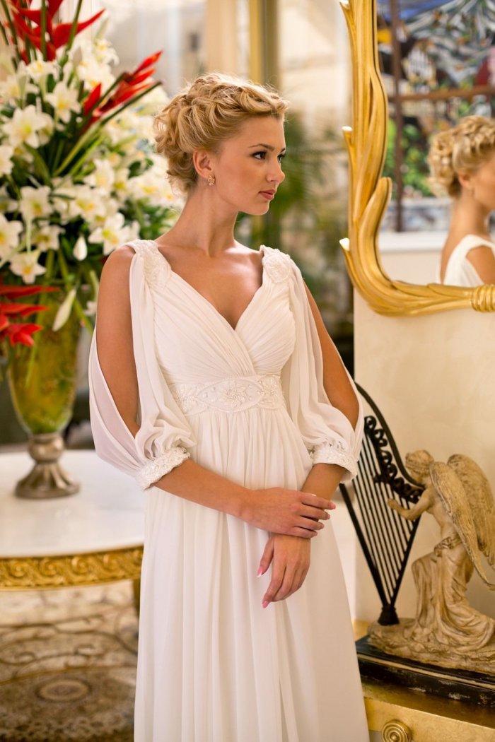 Свадебное платье в греческом стиле короткое