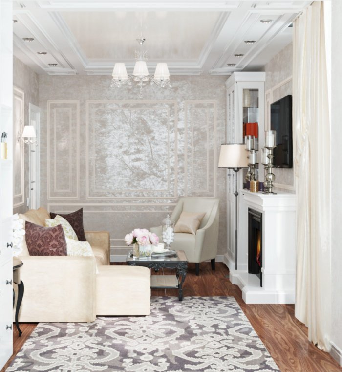 Гостиная Неоклассика светлая