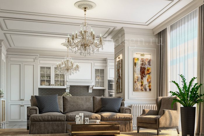 Пинтерест гостиная Неоклассика