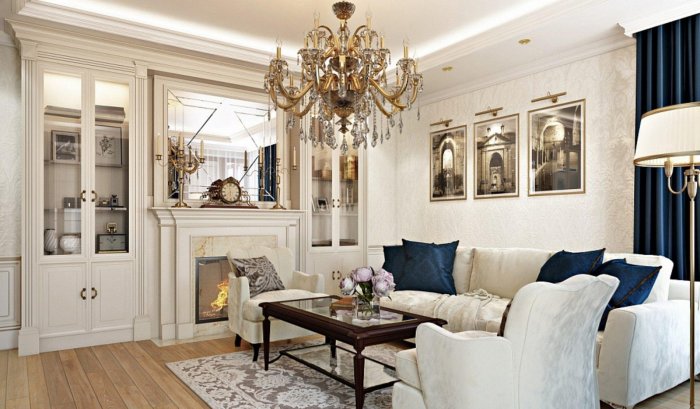 Мебель гостиная белая Неоклассика