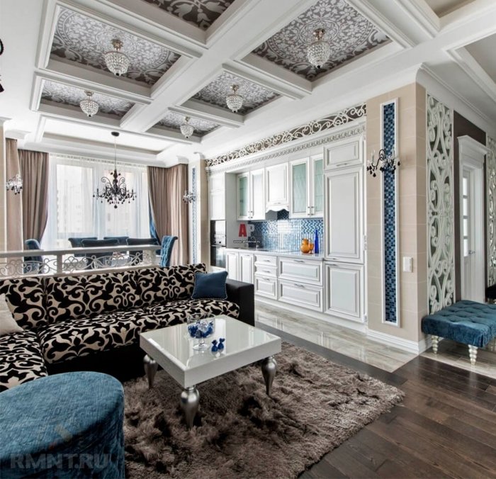 Кессонный потолок в интерьере