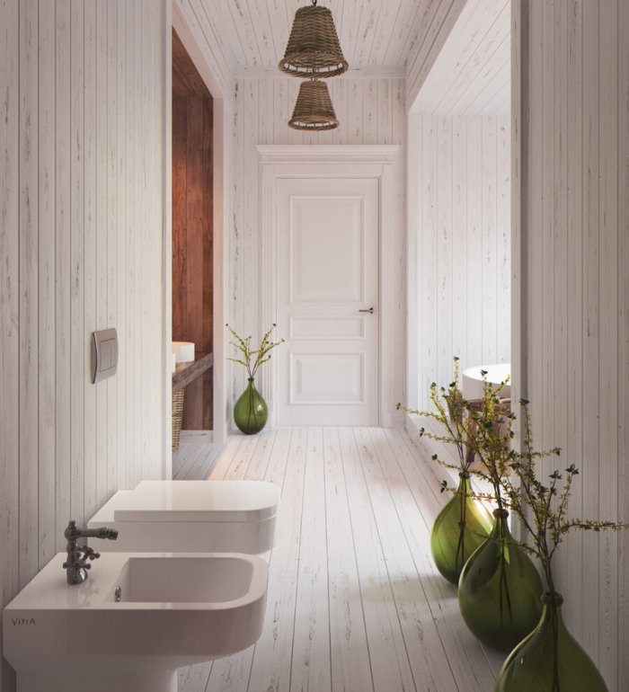 Вагонка в интерьере ванной