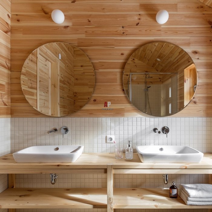 Евровагонка в ванной комнате