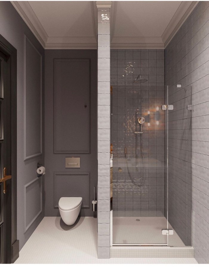 Современная маленькая ванная комната