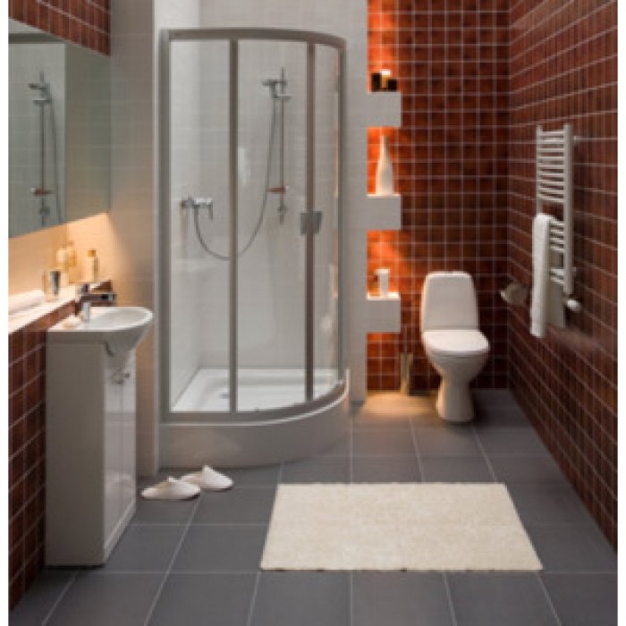 Ванная комната с душем и туалетом