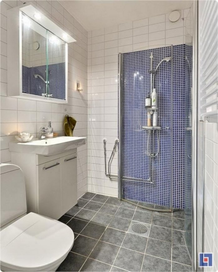 Совместный санузел с душевой кабиной