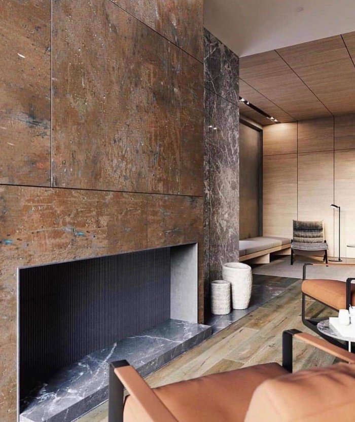 Камины лофт в металле