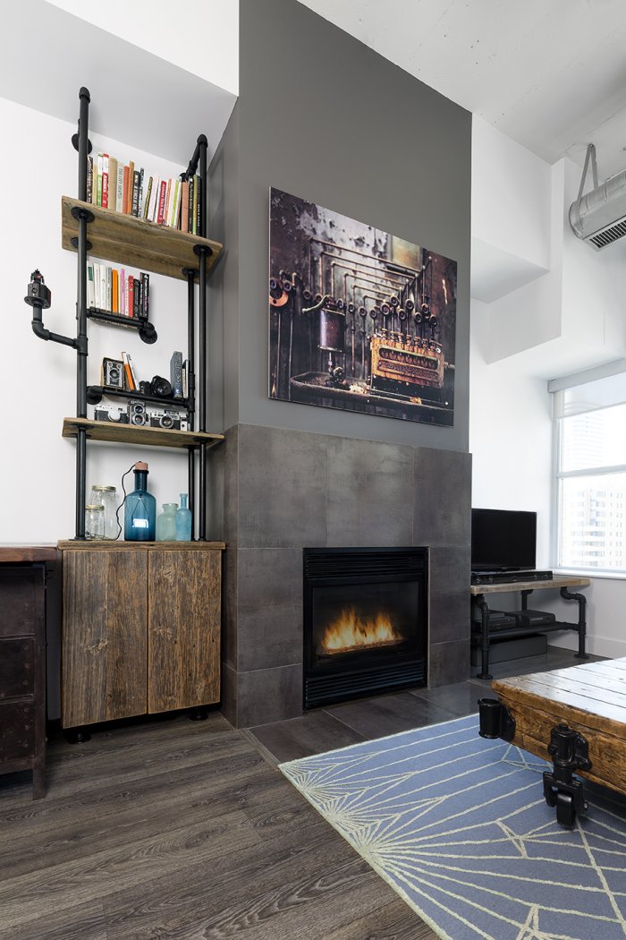 Камин в стиле Индастриал